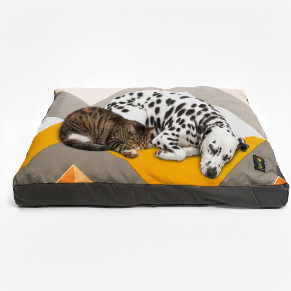 Skatrs Sunshine Snuggle Flat Bed for Dogs & Cats (Yellow) Both-Bedding, Mats & Travel Supplies Skatrs L