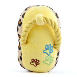 Pet Vogue Sandal Shaped Yellow Plush Toy for Dogs