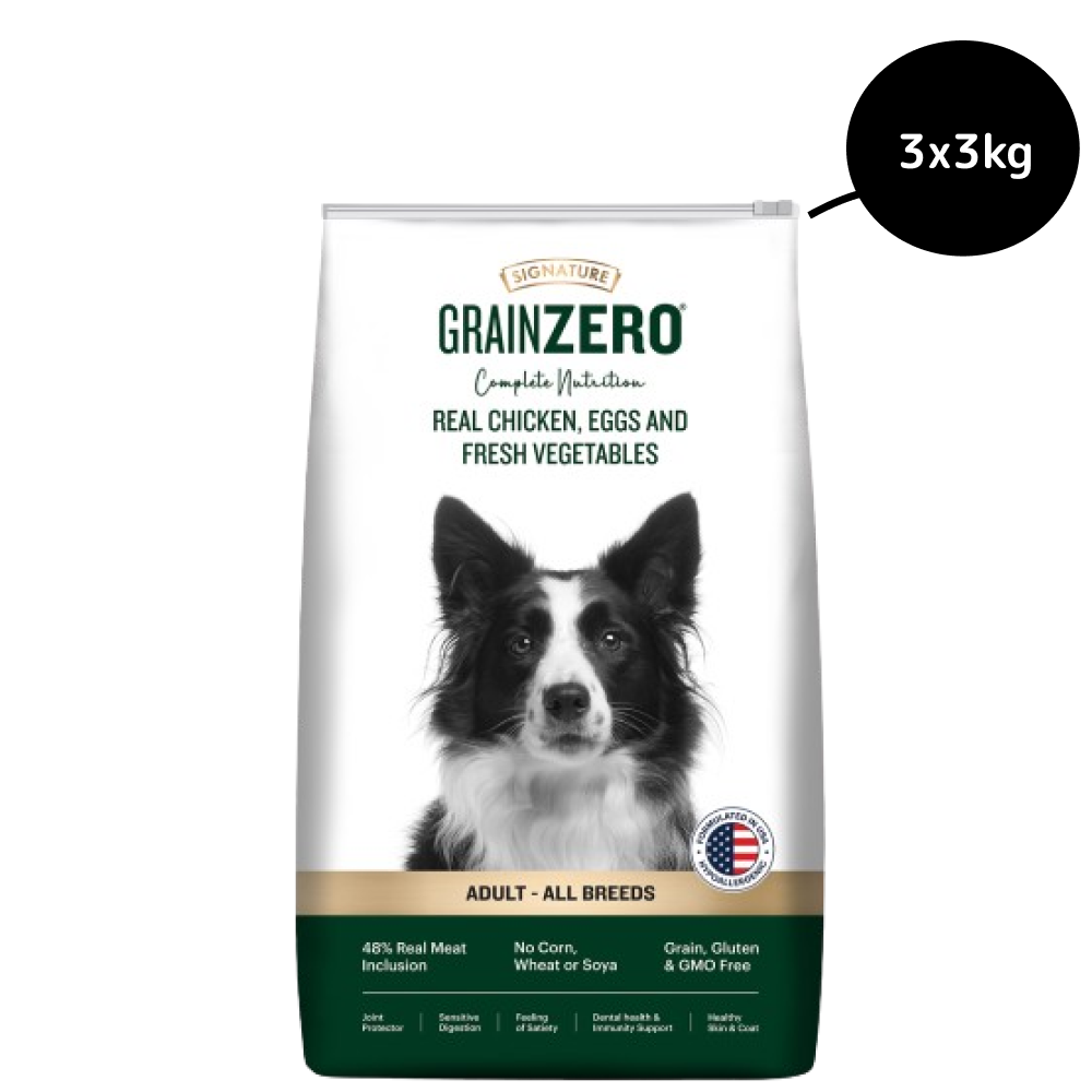 Signature Grain Zero Real Chicken, Egg and Vegetables Adult Dog Dry Food