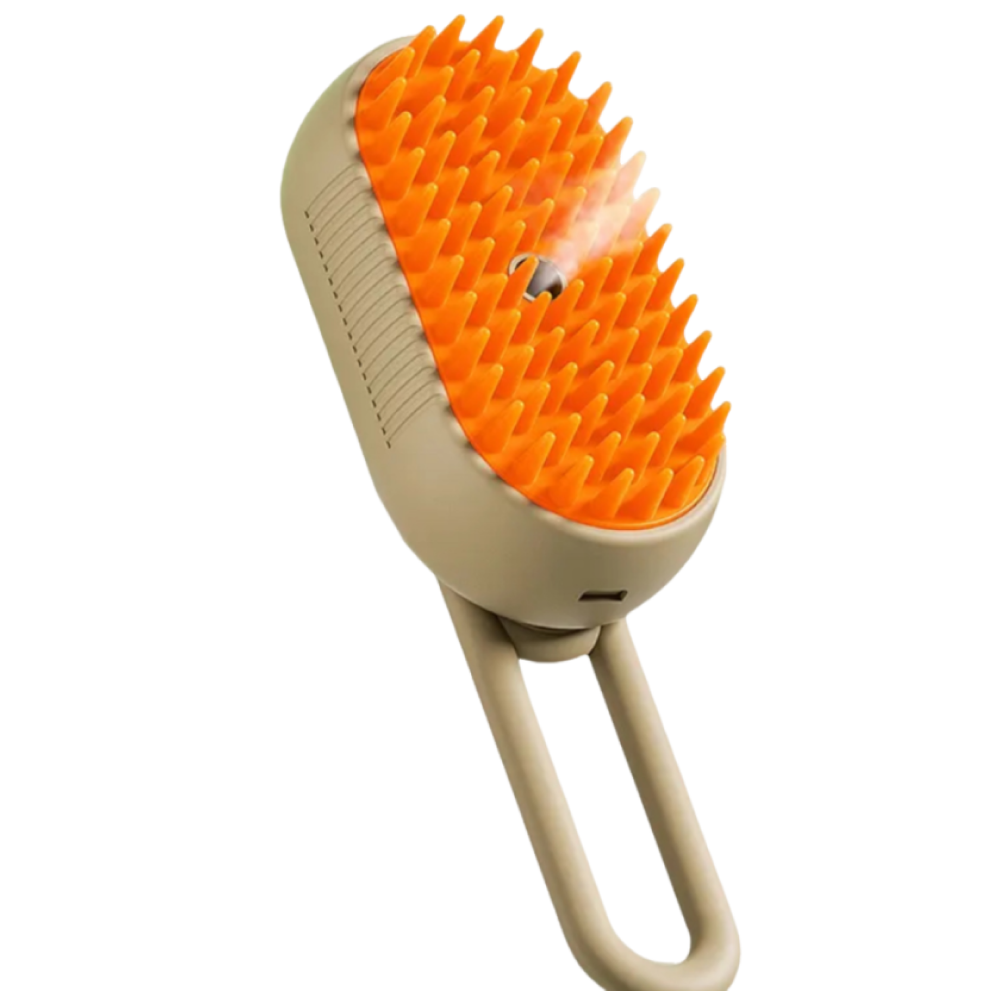 Talking Dog Club Three in One Pet Steam Smart Grooming Brush for Dogs and Cats (Light Brown) Dogs-Grooming Supplies Talking Dog Club Dropship 19.5cm