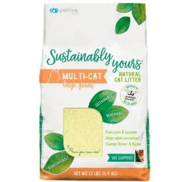 Sustainably Yours Multi Cat Unscented Large Grains Cat Litter