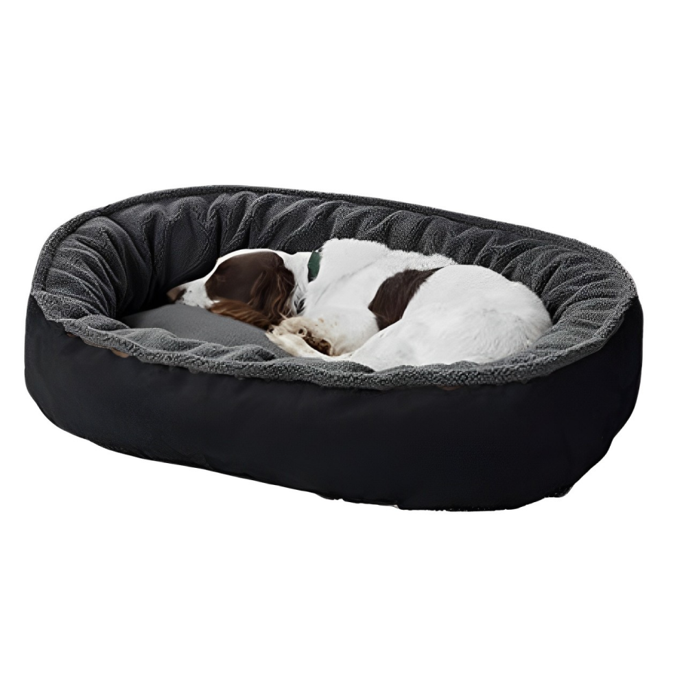 Fluffy's Kozi Pet Ultra Soft Ethnic Designer Polyster Filled Reversable Bed for Dogs and Cats (Black) Both-Bedding, Mats & Travel Supplies Fluffy's