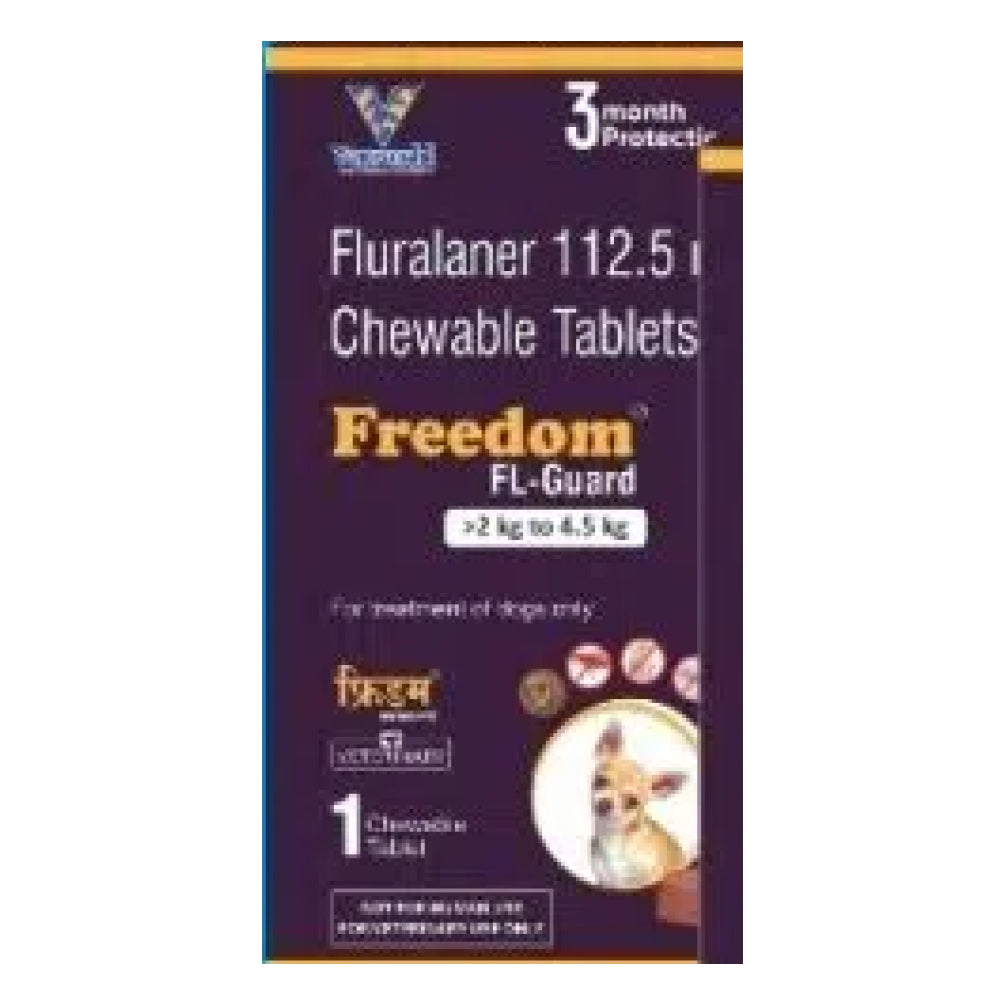 Venkys Freedom FL Guard Fluralaner 112.5mg Tablets for Dogs from 2 to ...