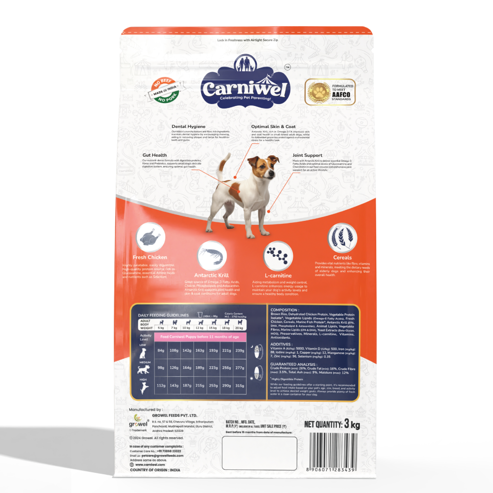Carniwel Fresh Chicken Kibble Small Breed Adult Dog Dry Food Dogs- Dry Food Carniwel