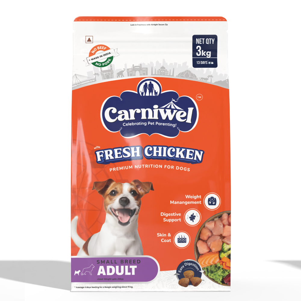 Carniwel Fresh Chicken Kibble Small Breed Adult Dog Dry Food Dogs- Dry Food Carniwel 3kg