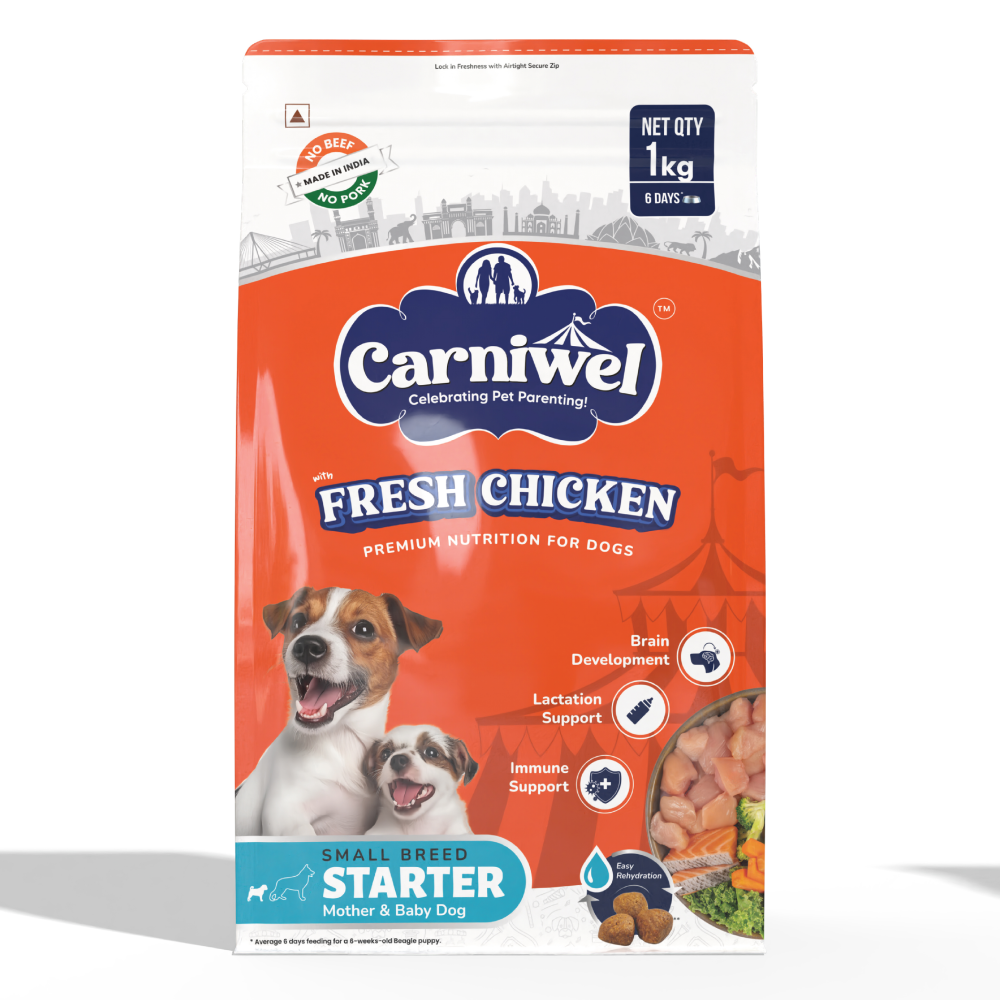 Carniwel Fresh Chicken Kibble Starter For Small Breed Mother & Baby Dog Dry Food Dogs- Dry Food Carniwel 1kg