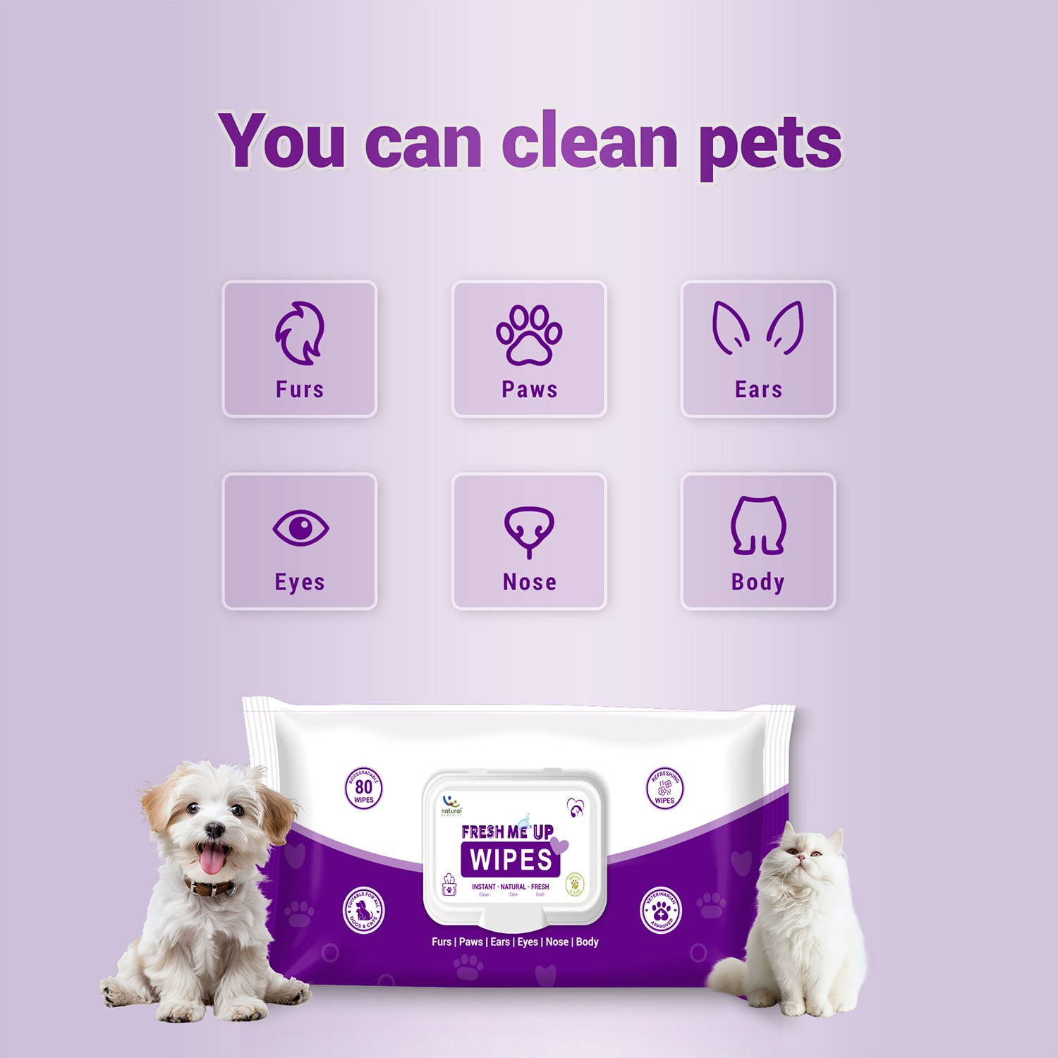 Natural Remedies Fresh Me Up Aloe Vera Wipes for Dogs & Cats Both-Grooming Supplies Natural Remedies