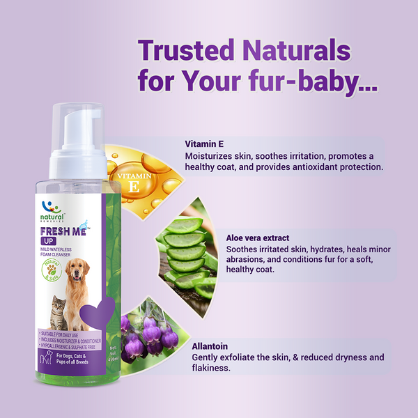 Natural Remedies Fresh Me Up Waterless Dry Shampoo for Dogs and Cats