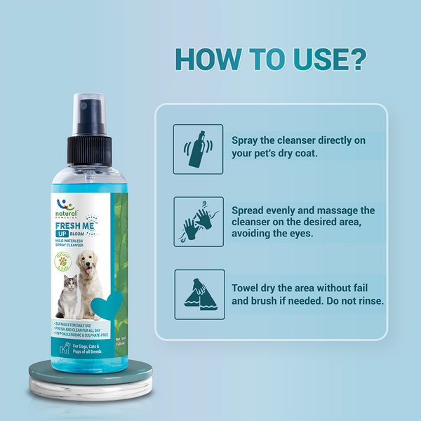 Natural Remedies Fresh Me Up Bloom Dry Shampoo for Dogs and Cats