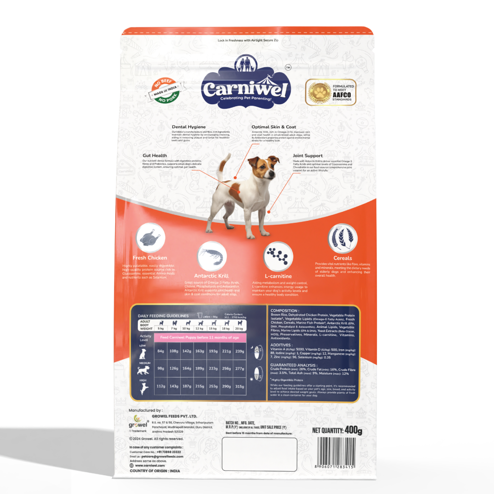 Carniwel Fresh Chicken Kibble Small Breed Adult Dog Dry Food Dogs- Dry Food Carniwel