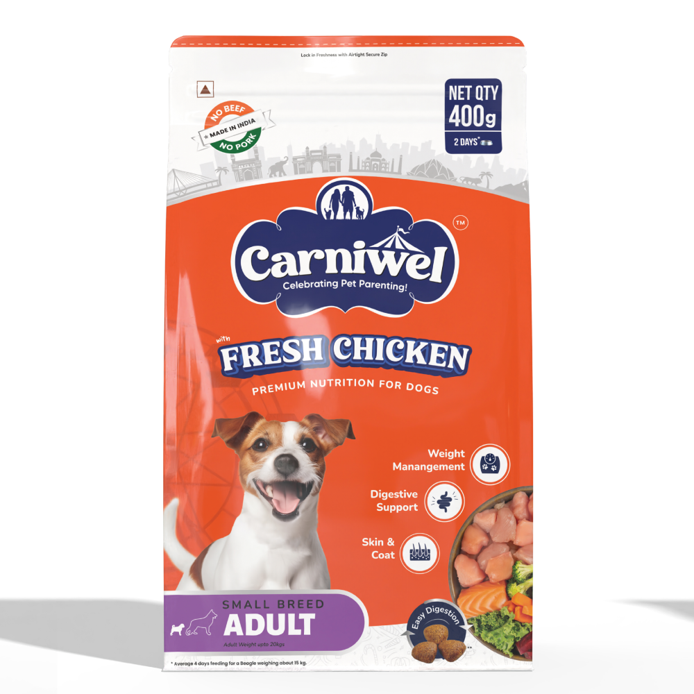 Carniwel Fresh Chicken Kibble Small Breed Adult Dog Dry Food Dogs- Dry Food Carniwel 400g