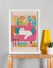 EverythingBoho The Cool Persian Cat Wall Art (White) Pet Parent-Gifting & Merch EverythingBoho Dropship A4 Unframed