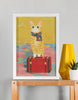 EverythingBoho The Solo Traveller Cat Wall Art (White) Pet Parent-Gifting & Merch EverythingBoho Dropship A4 Unframed