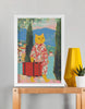EverythingBoho Cat The Traveller Framed Poster (White) Pet Parent-Gifting & Merch EverythingBoho Dropship