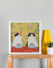 EverythingBoho Cute Cat Pair Wall Art (White) Pet Parent-Gifting & Merch EverythingBoho Dropship 10x10 inches unframed Poster
