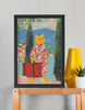 EverythingBoho Cat The Traveller Framed Poster (Black) Pet Parent-Gifting & Merch EverythingBoho Dropship A4 Framed