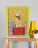 EverythingBoho The Solo Traveller Cat Wall Art (Olive Green) Pet Parent-Gifting & Merch EverythingBoho Dropship A4