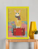 EverythingBoho The Solo Traveller Cat Wall Art (Yellow) Pet Parent-Gifting & Merch EverythingBoho Dropship A4