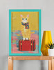 EverythingBoho The Solo Traveller Cat Wall Art (Bottle Green) Pet Parent-Gifting & Merch EverythingBoho Dropship A4