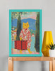 EverythingBoho Cat The Traveller Framed Poster (Bottle Green) Pet Parent-Gifting & Merch EverythingBoho Dropship A3 Framed