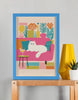 EverythingBoho The Cool Persian Cat Wall Art (Royal Blue) Pet Parent-Gifting & Merch EverythingBoho Dropship A4
