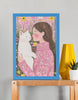 EverythingBoho Cat Mom Wall Art (Royal Blue) Pet Parent-Gifting & Merch EverythingBoho Dropship A4 framed