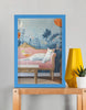 EverythingBoho Persian Queen Cat Wall Art (Royal Blue) Pet Parent-Gifting & Merch EverythingBoho Dropship A3 Framed