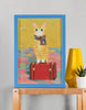 EverythingBoho The Solo Traveller Cat Wall Art (Royal Blue) Pet Parent-Gifting & Merch EverythingBoho Dropship A4
