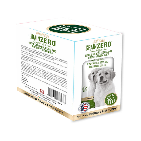 Signature Grain Zero Real Chicken Chunks Gravy Puppy Dog Wet Food