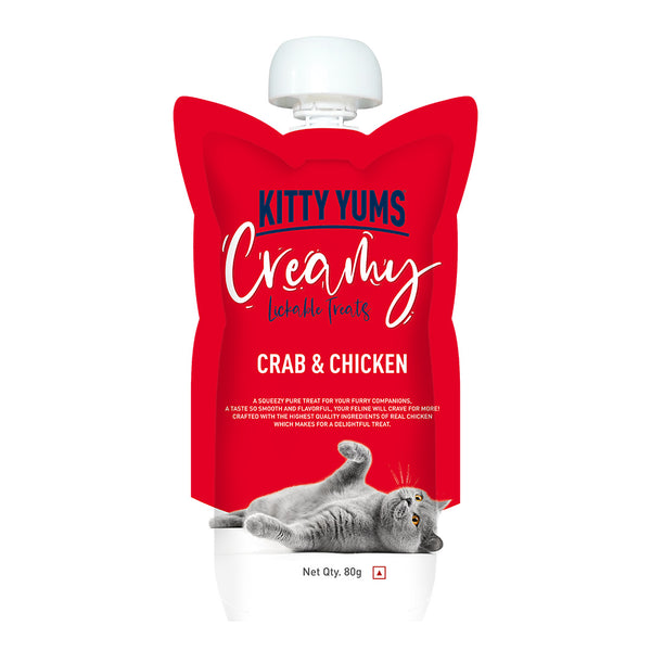 Kitty Yums Lickable Crab & Chicken Creamy Cat Treat