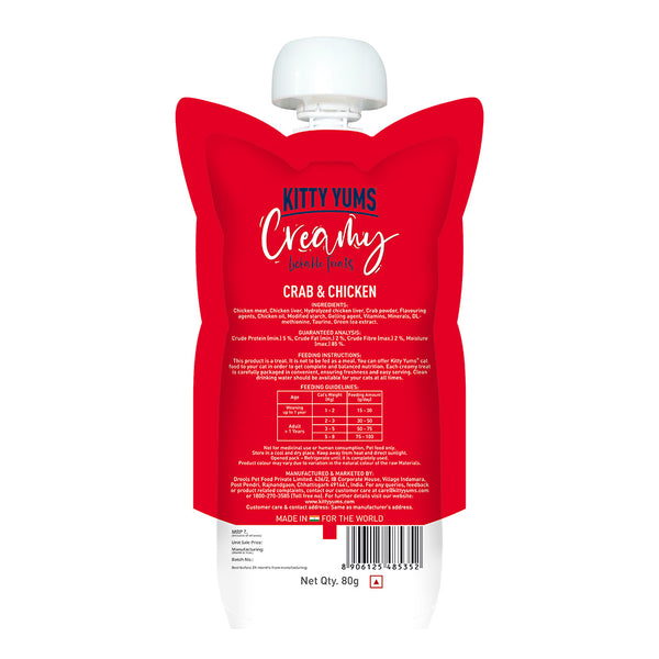 Kitty Yums Lickable Crab & Chicken Creamy Cat Treat