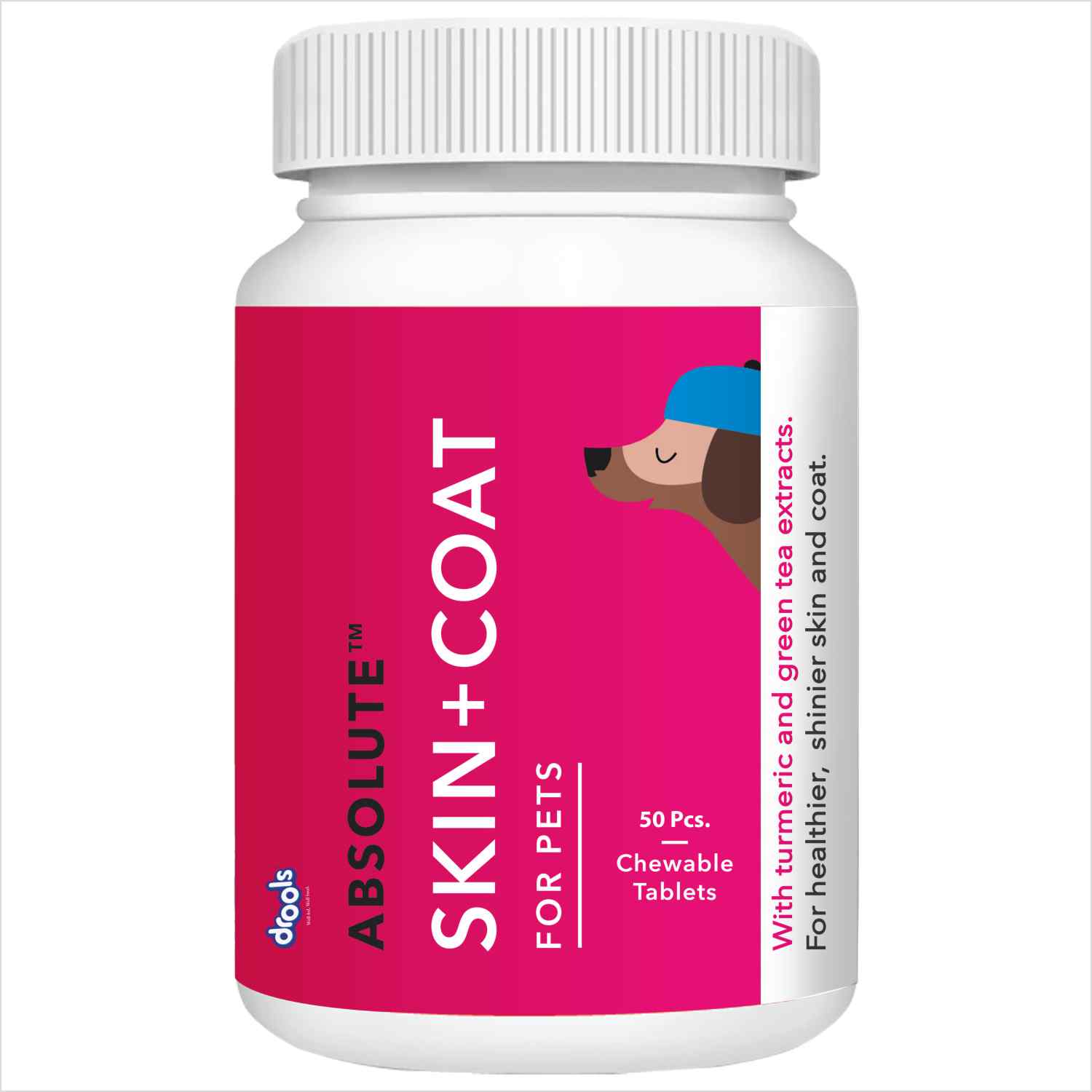 Drools Absolute Skin & Coat Supplement Tablets for Dogs Dogs-Health & Wellness Drools