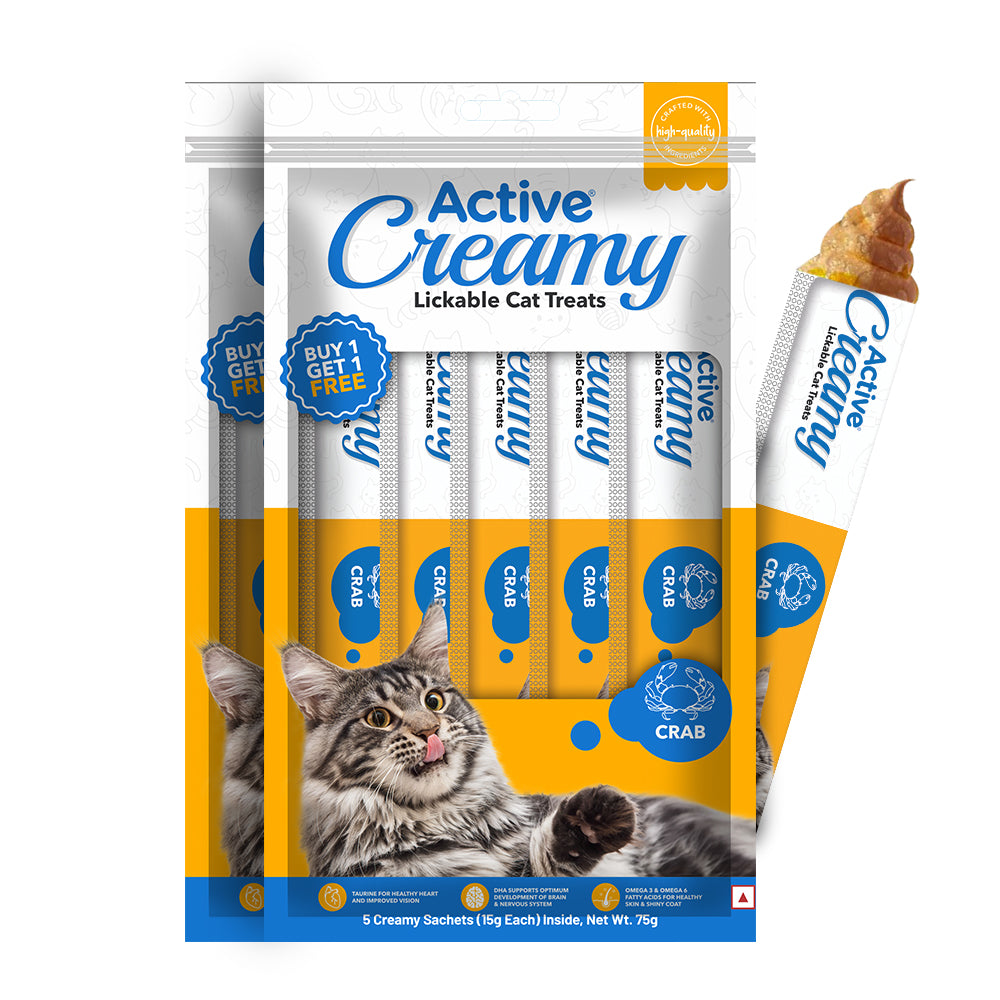 Active Lickable Crab Creamy Cat Treats (Buy 1 Get 1) Cats-Treats & Others Active 75g+75g