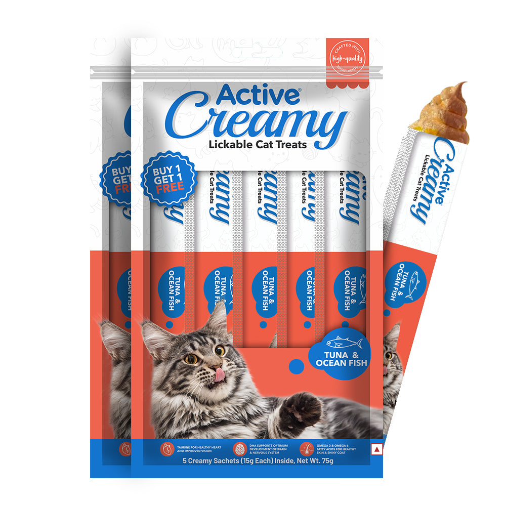 Active Lickable Tuna & Ocean Fish Creamy Cat Treats (Buy 1 Get 1) Cats-Treats & Others Active 75g+75g