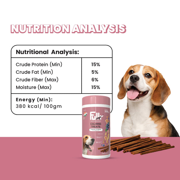 Fullr Calming Treats Chamomile & Blueberries Soft & Chewy Sticks for Dogs