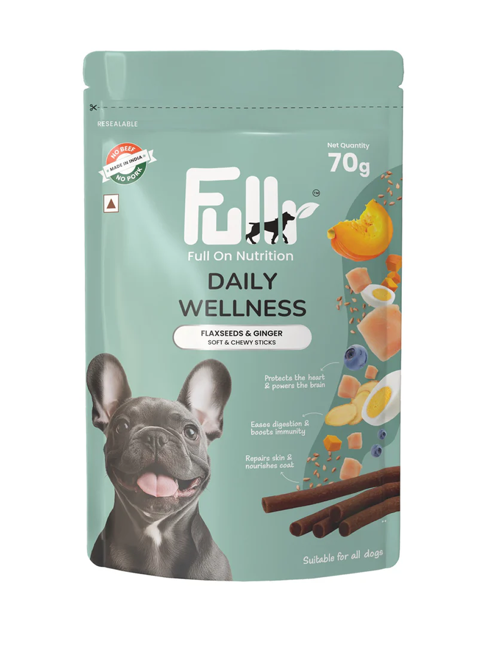 Fullr Daily Wellness Soft and Chewy Stick Treats Dog Treats + Others Fullr 70g