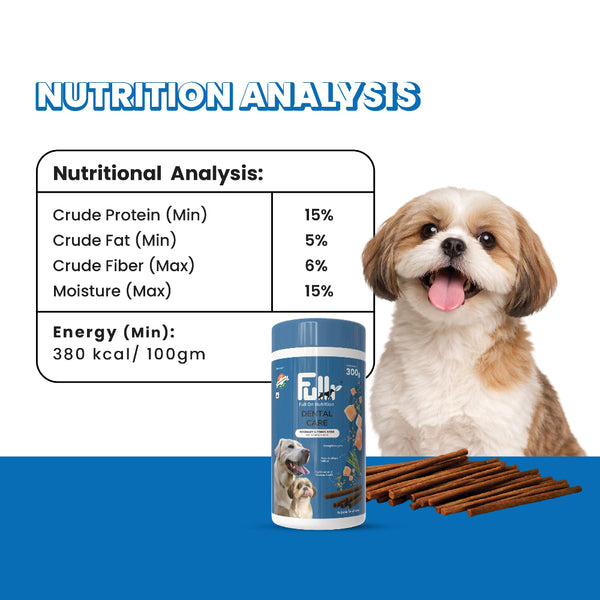 Fullr Dental Care Dog Treats Rosemary & Fennel Soft & Chewy Sticks for Dogs