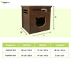 FurryLiving Meraki Cabinet with Cushion for Small Dogs and Cats (Dark Brown/Brown Cushion)