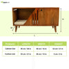 FurryLiving Benji Cabinet with Cushion for Small Dogs and Cats (Honey/Cream Cushion)