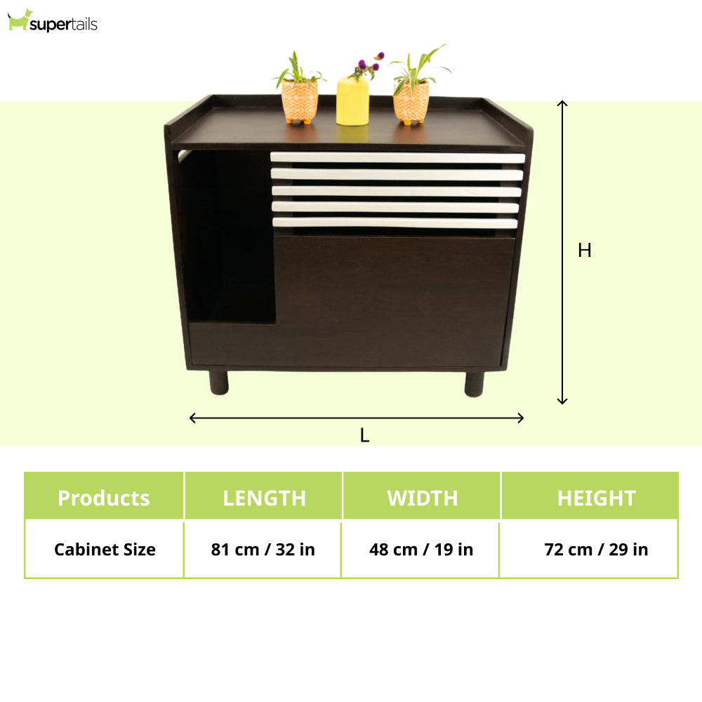 FurryLiving Lulu Litter Cabinet for Cats (Dark Brown) Cats-Furniture FurryLiving Dropship