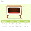 FurryLiving Telly Side Table with Cushion for Small Dogs and Cats (Honey/Red Cushion) Both-Furniture FurryLiving Dropship