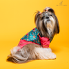 The Papaw Cartel Fuschia Kurta with Contrasting Floral Teal Koti for Dogs (Pink) Dogs-Clothing & Accessories The Papaw Cartel Dropship S