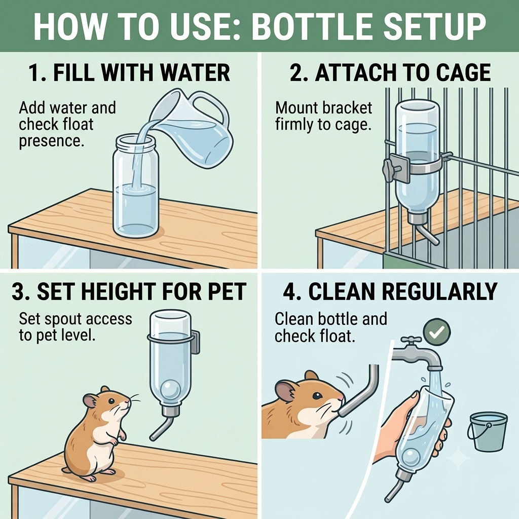 M Pets Glass Drinking Bottle for Small Animals Hamster & Guinea pigs M Pets