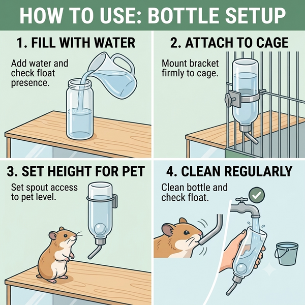 M Pets Glass Drinking Bottle for Small Animals