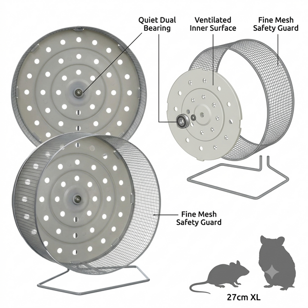 M Pets Training Wheel For Hamsters (Grey)