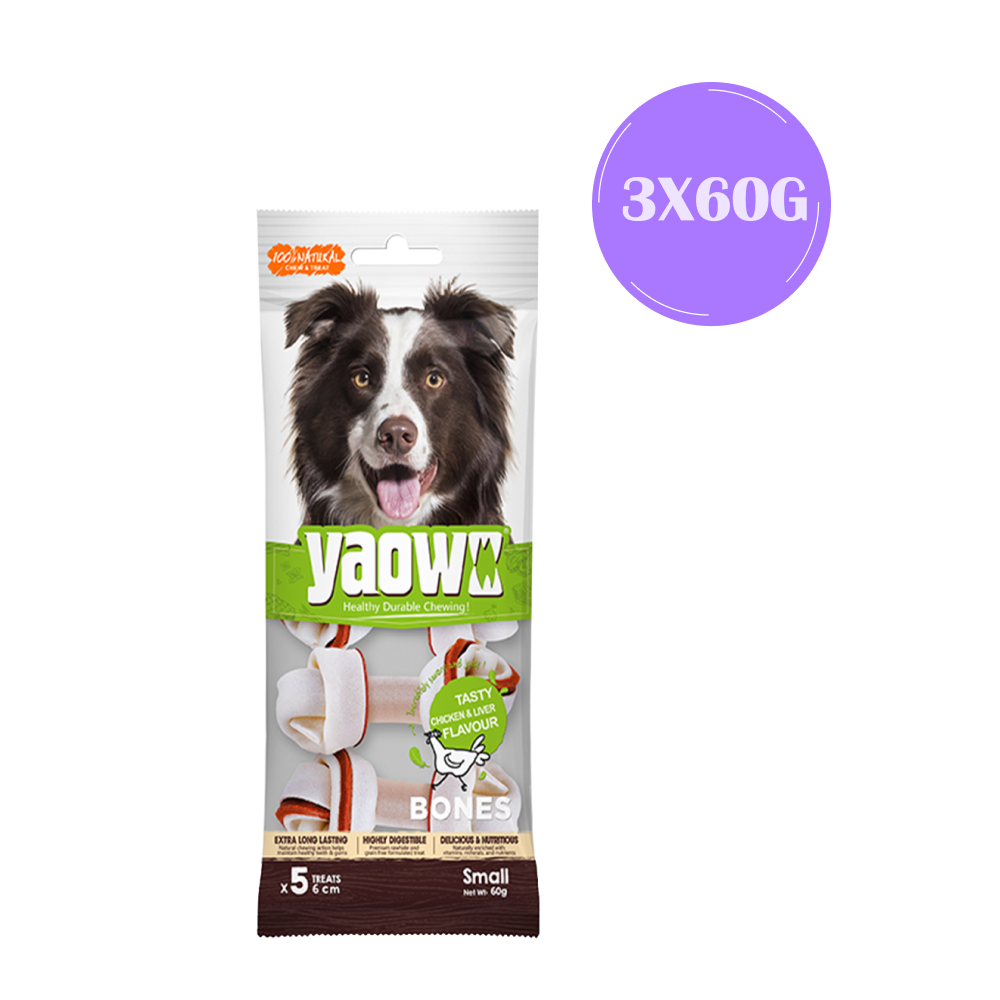 Gnawlers Yaowo Knotted Dog Treats (2.5 inch) Dog Treats + Others Gnawlers 3x60g