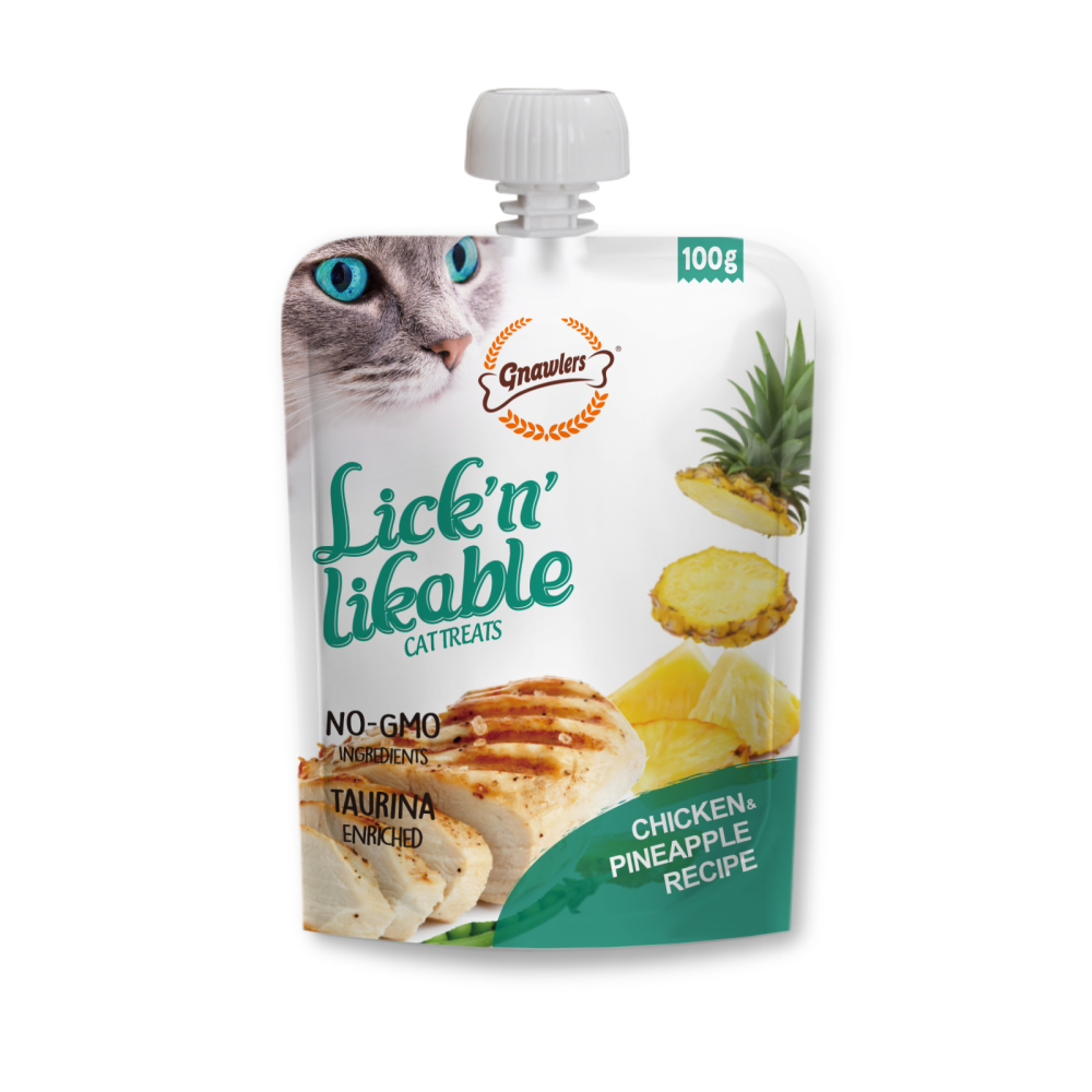 Gnawlers Chicken Pineapple Lick n Likable Cat Treats Cats-Treats & Others Gnawlers 100g