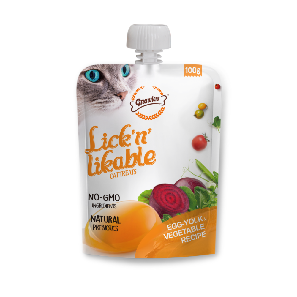Gnawlers Lick n Likable Egg Yolk & Vegetable Cat Treats Cats-Treats & Others Gnawlers 100g