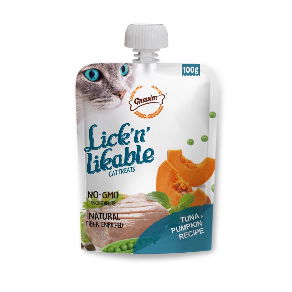Gnawlers Tuna & Pumpkin Lick n Likable Cat Treats Cats-Treats & Others Gnawlers 100g