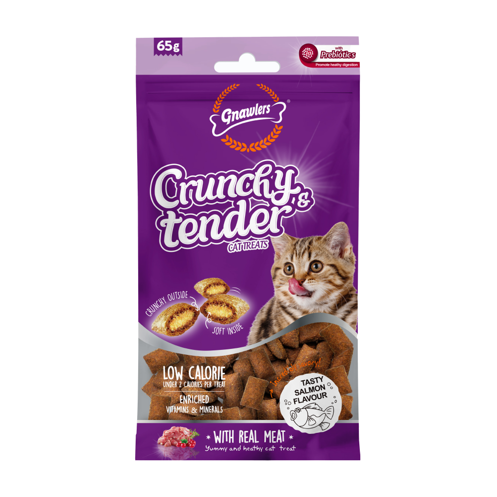 Gnawlers Salmon Crunchy Tender Cat Treats Cats-Treats & Others Gnawlers 65g